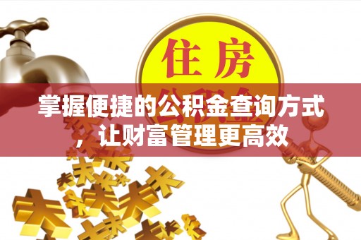 梅县掌握便捷的公积金查询方式，让财富管理更高效