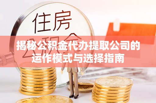 梅县揭秘公积金代办提取公司的运作模式与选择指南