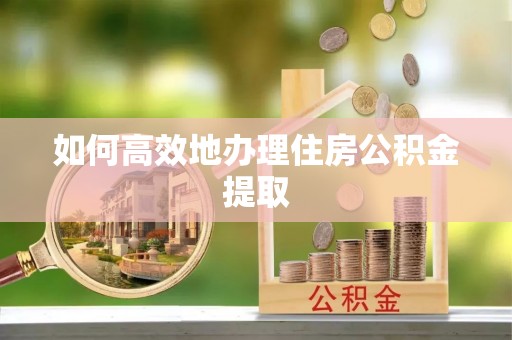 梅县如何高效地办理住房公积金提取